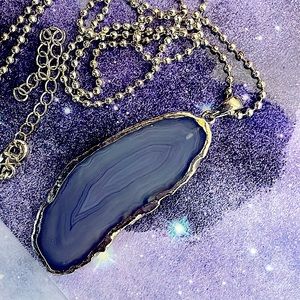 BOGO!! Moroccan, Dyed Purple Lace Agate Slab w/ adjustable Ball chain